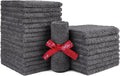 HOMEXCEL Microfiber Washcloths 24 Pack, Highly Absorbent and Soft Face Towel, Multi-Purpose Grey