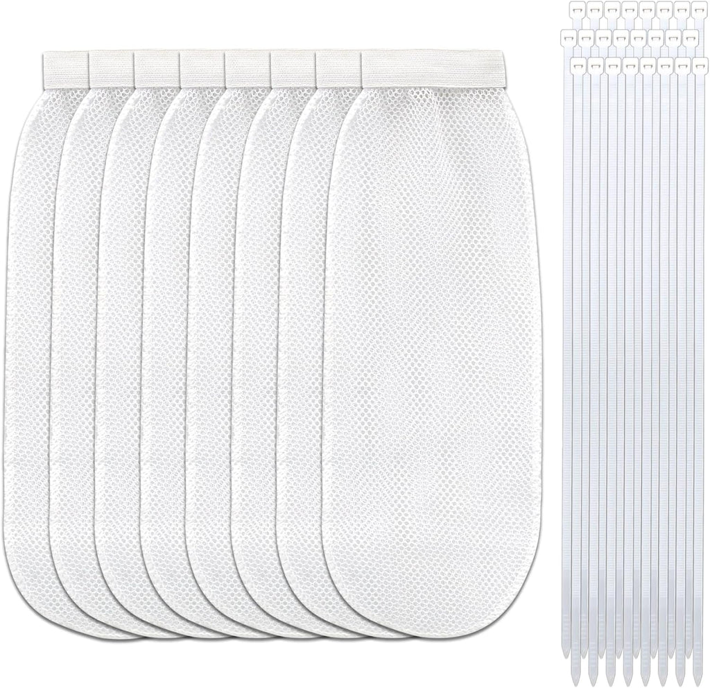 32-Piece Lint Trap and Cable Ties Set for Washing Machine, Includes 8 Nylon Mesh Lint Traps and 24