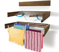 Step Up Laundry Drying Rack (40-INCH Wide - Wood-Look), Wall Mounted, Retractable Clothes Drying
