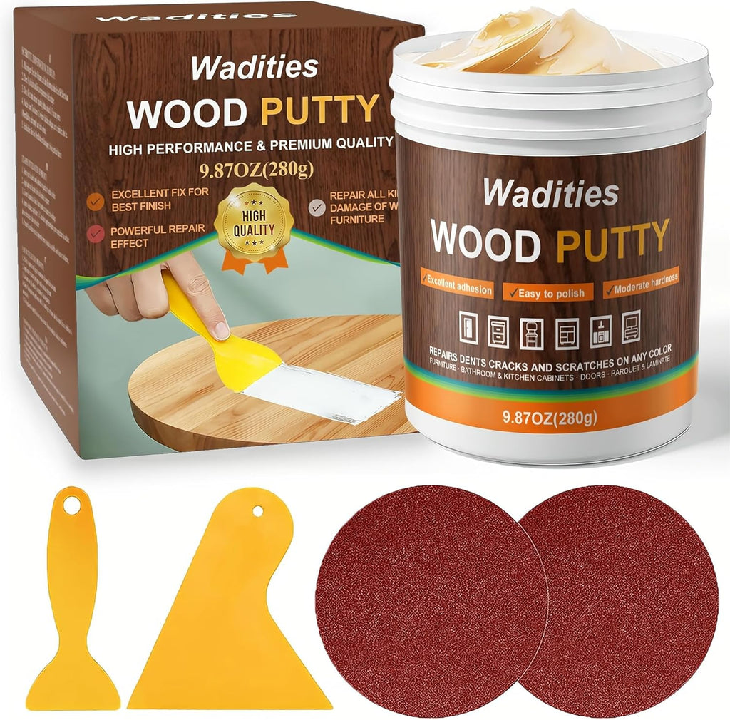 Natual Wood Filler, Natual Wood Putty, Paintable Stainable Wood Repair Putty, 9.87 Ounce Wood
