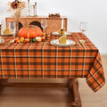 Gingham Plaid Tablecloth - Rectangular 58x102 Inch Water Resistant Thanksgiving Table Cloth for
