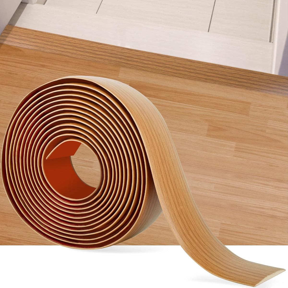 16.4Ft Floor Transition Strip Self Adhesive Vinyl Cover Floor Strip Flat Divider Transition Strip