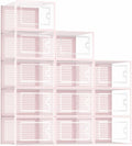 Kuject Shoe Organizers Storage Boxes for Closet, 12 Pack Clear Plastic Stackable Storage Bins with