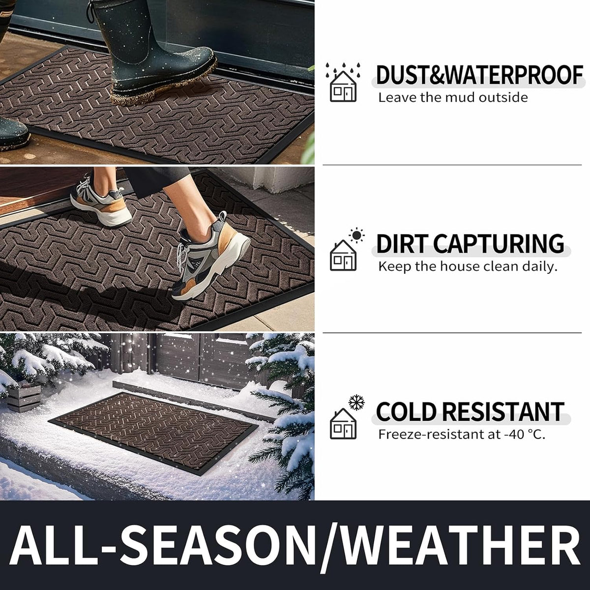 Yimobra Large Door Mat Outside Entrance 36x24, Waterproof Heavy Duty Outdoor Mats for Front Door