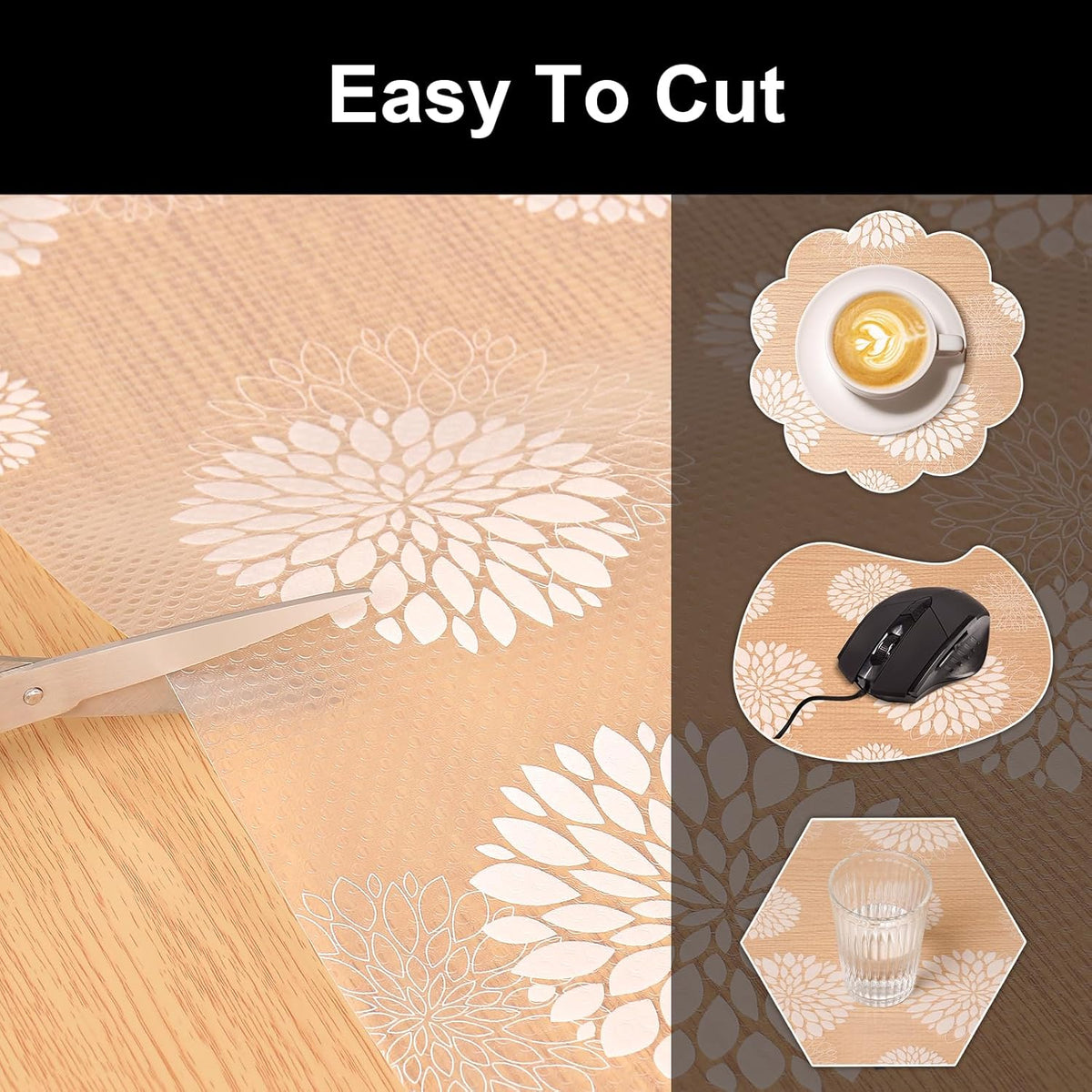 Cooyes Shelf Paper for Kitchen Cabinets Non Adhesive, Waterproof & Oil-Proof Kitchen Drawer Liner