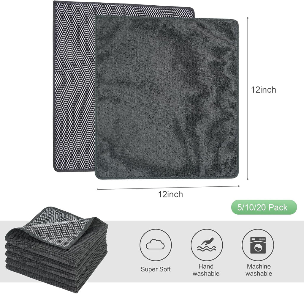 SINLAND Microfiber Dish Cloths Wash Clothes for Kitchen Best Kitchen Cloths Cleaning Cloth Poly