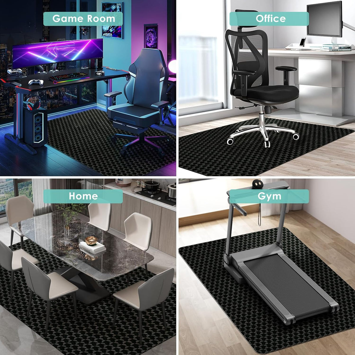 Vicwe Office Chair Mat for Hardwood Floor, 63" x 51" Large Office Chair Mat, Gaming Chair Mat for