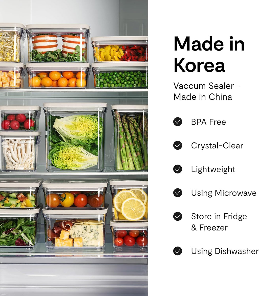 VAKUEN Premium Airtight Food Storage Container. Special Edition Mercury Color 8P/Set. 7pcs
