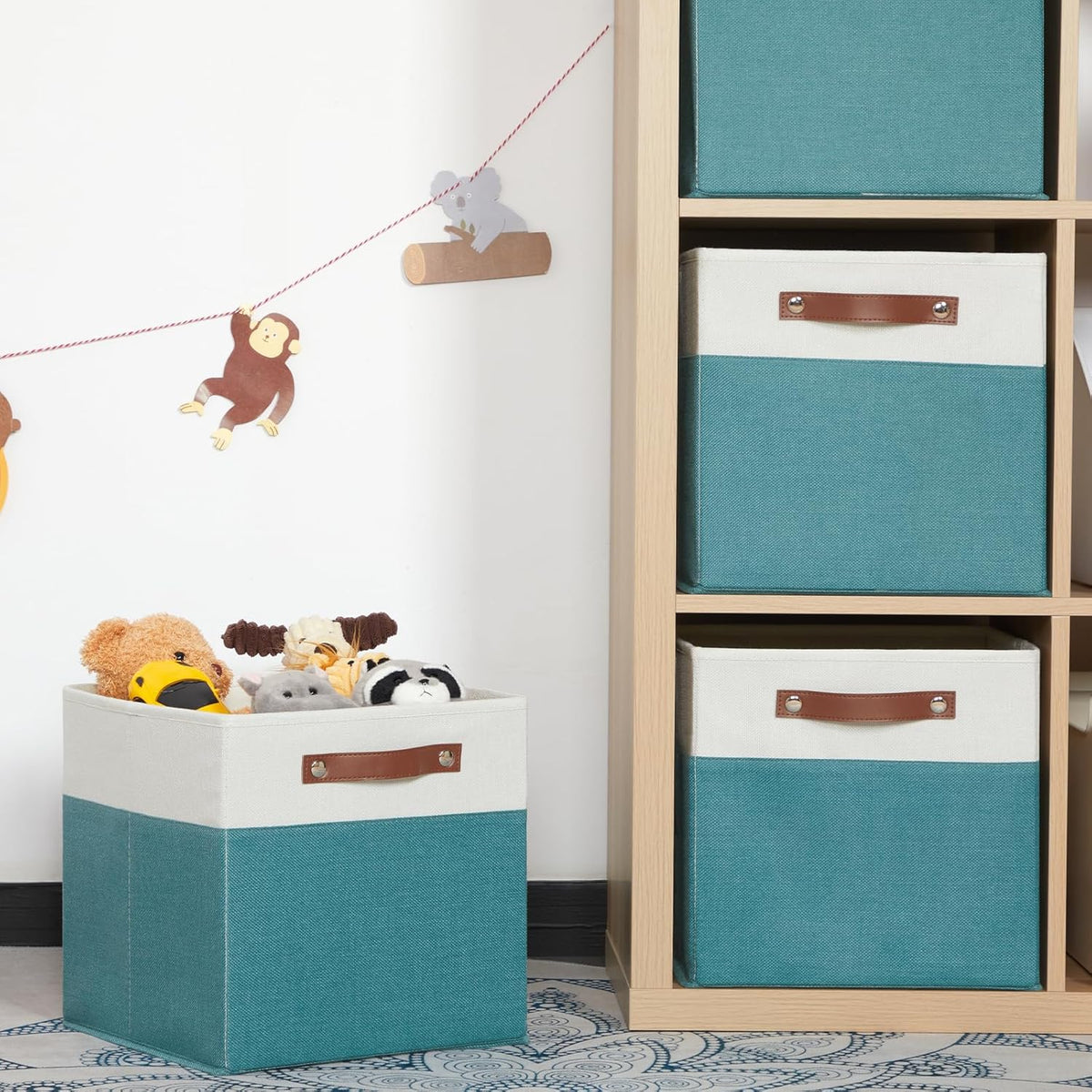HNZIGE Storage Cubes Bins for Organization Set of 4, Fabric Storage Cube 12 x12, Collapsible