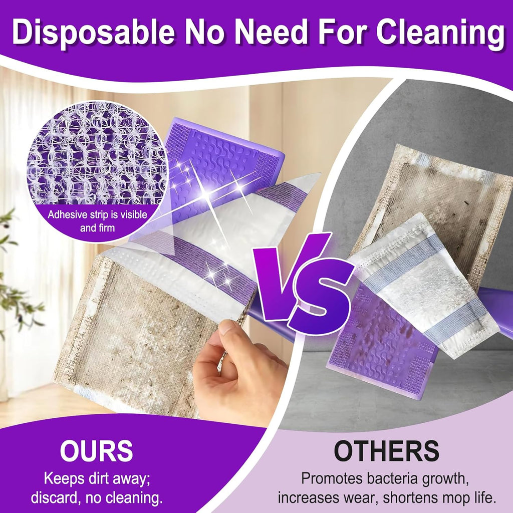 20 Count Disposable Wet Pads Refill for Wet Jet Spray Mop, Wet Jet Pads Refills for Multi Surface