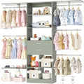 5FT Small Closet System, Baby Closet Organizer System with Wooden Drawers, 60 Inches Walk in Closet