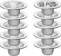 10PCS Mesh Sink Drain Strainer Bathroom, 2.75" Stainless Steel Slop Basket Filter Trap Hair