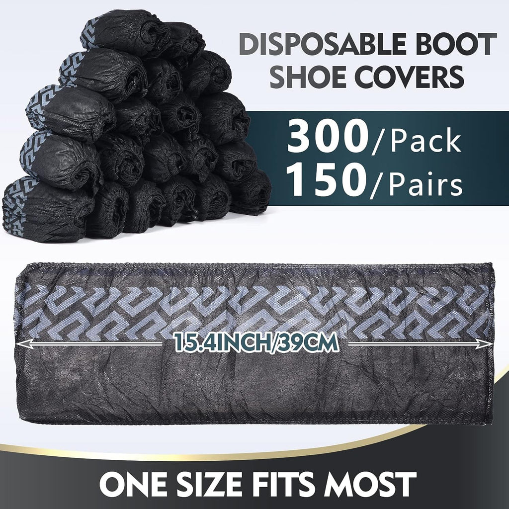 Zhanmai 300 Pack Disposable Shoe Covers Non Slip Disposable Large Foot Booties Shoe Covers for