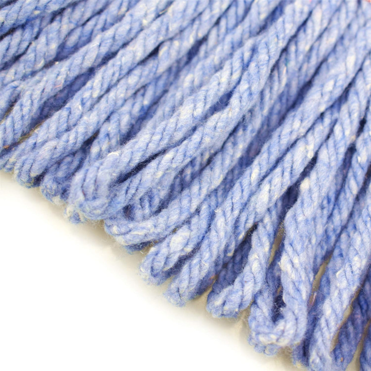 String Mop Heads Replacement Heavy Duty Commercial Grade Blue Cotton Looped End Wet Industrial