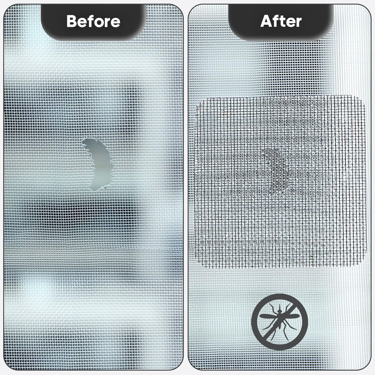 14 Sheets Window Screen Patches Repair Kit, Black 3 Sizes Window Screen Repair Kit for Mesh Screen