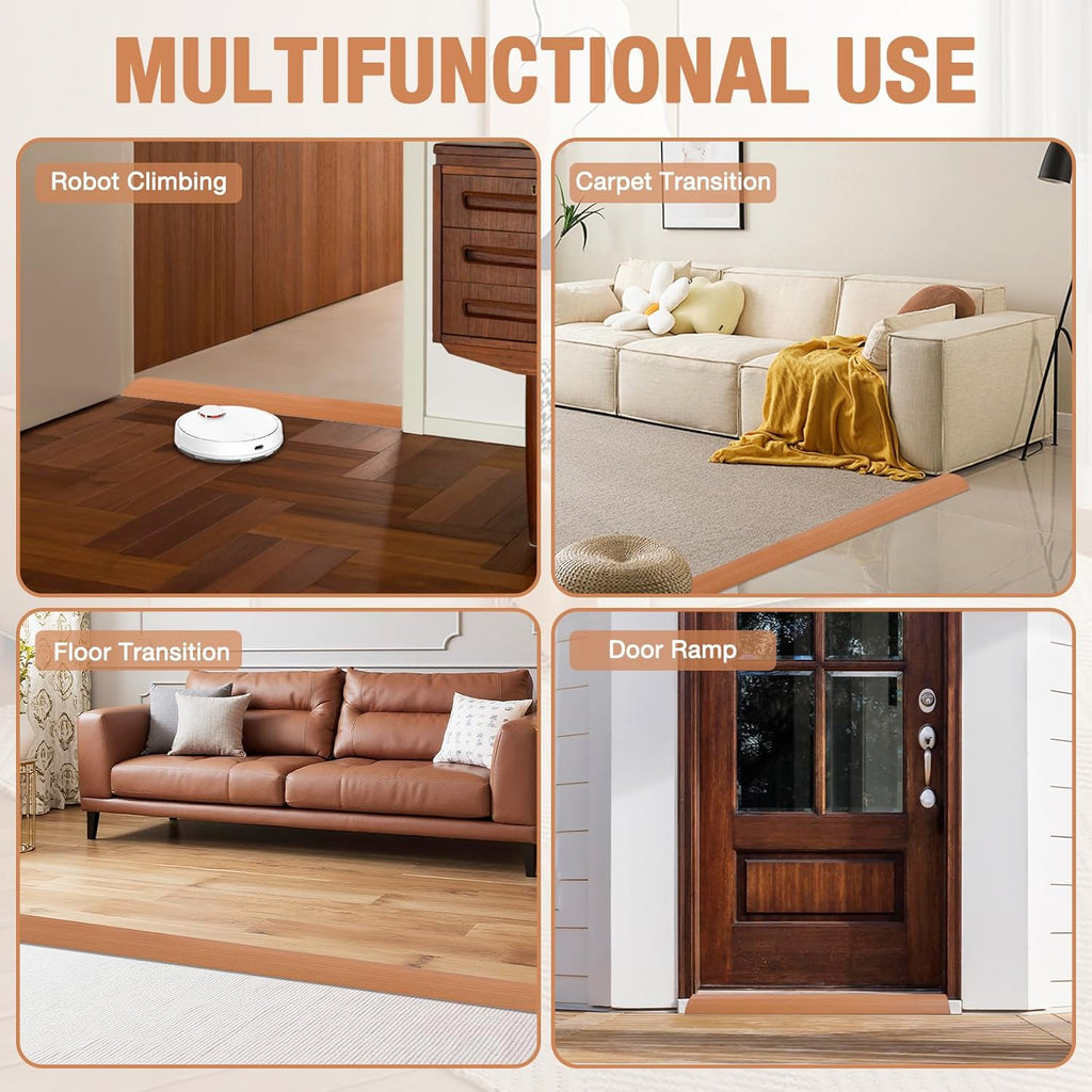 Floor Transition Strip Self Adhesive Vinyl Door Threshold for Doorways Carpet Edging Trim Overlap