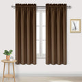 DWCN Brown Room Darkening Blackout Curtains - Rod Pocket Thermal Insulated Privacy Energy Saving