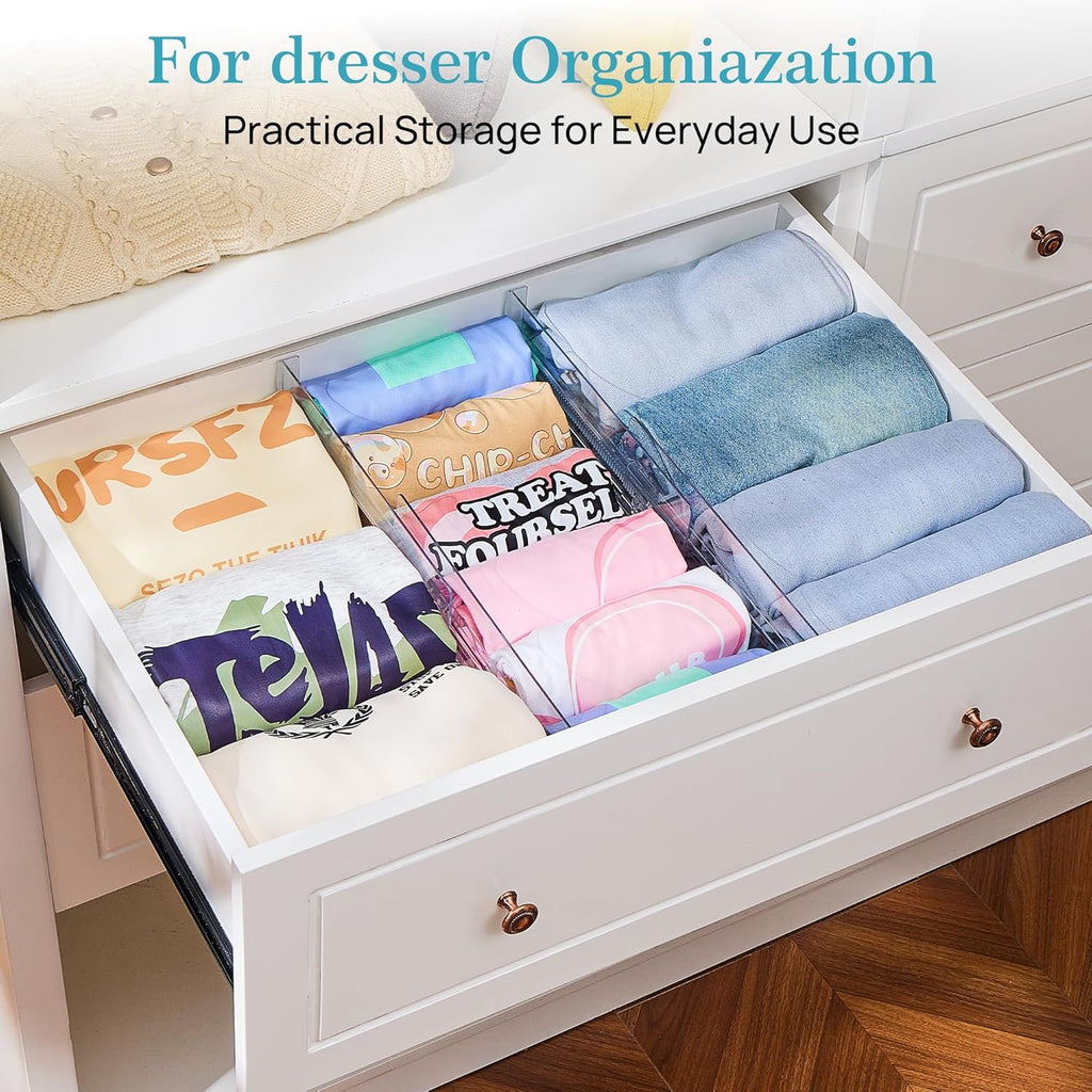 Vtopmart 18 Pack Drawer Dividers for Clothes, 4" High 10.2"-16.6" Adjustable Expandable Dresser