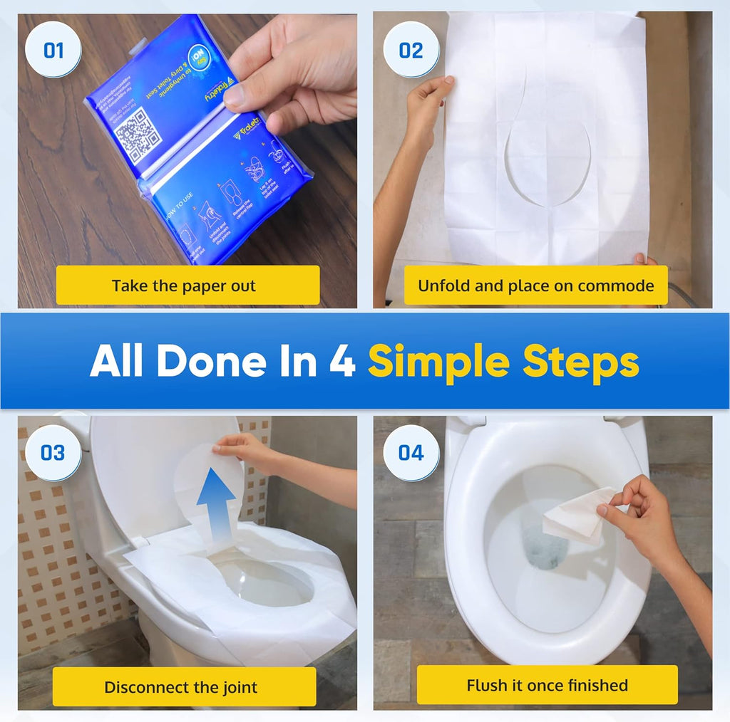 Toilet Seat Covers Disposable Flushable Travel Pack of 50 XL-Disposable Toilet Seat