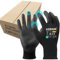 Kebada Safety Work Gloves,120 Pairs Bulk Pack, Touchscreen, PU Coated, Ideal for Warehouse