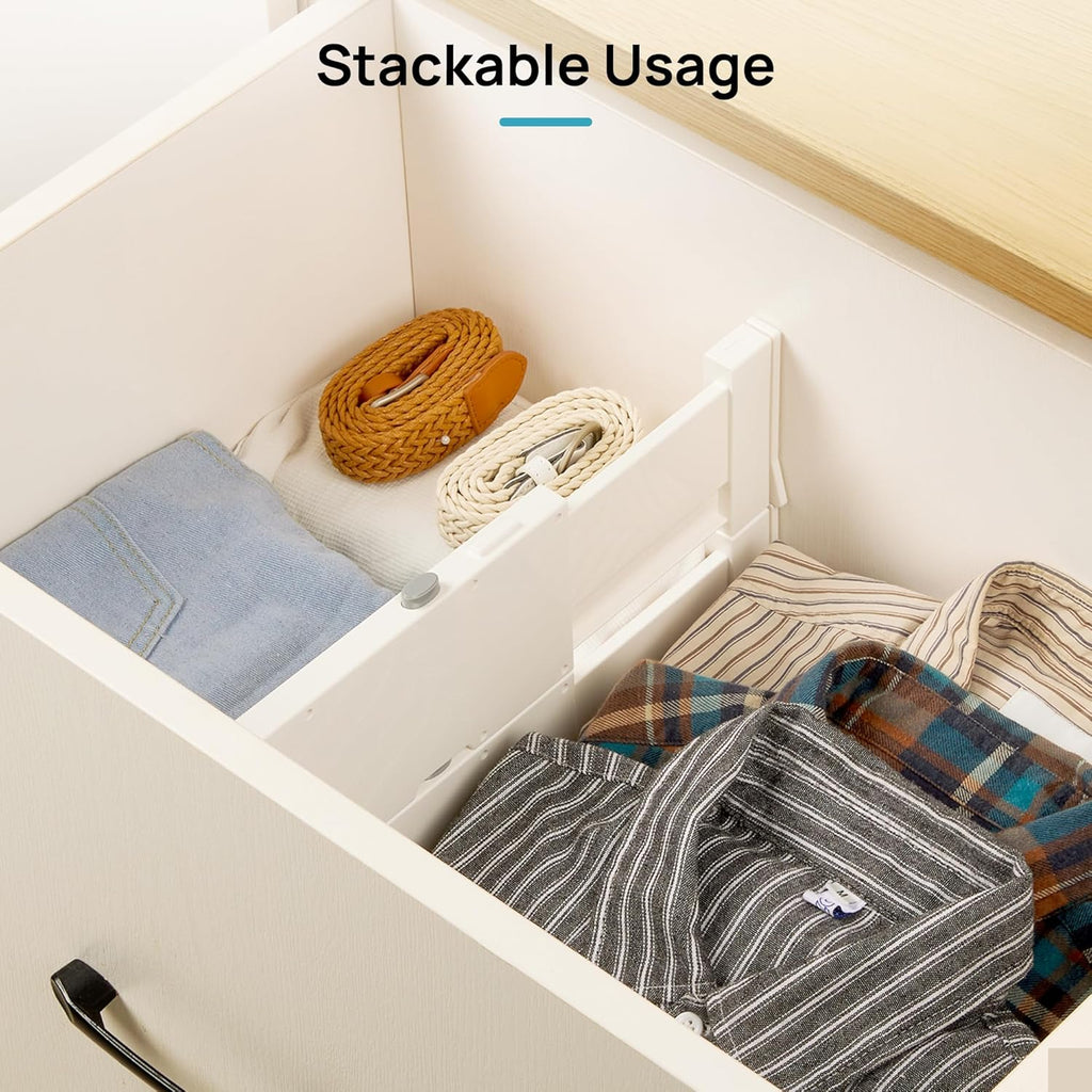 Vtopmart 16 Pack Drawer Dividers for Clothes, 4" High 11.6"-17" Adjustable Expandable Dresser