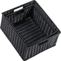 HOONEX Large Wicker Baskets for Storage, Plastic Baskets for Organizing with Dual Handles, Woven