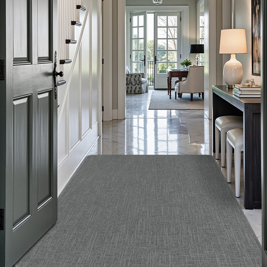 LUMI Ultra Thin Door Mat for Entryway,36"x59" Low Profile Non Slip Rubber Backing Indoor Doormat