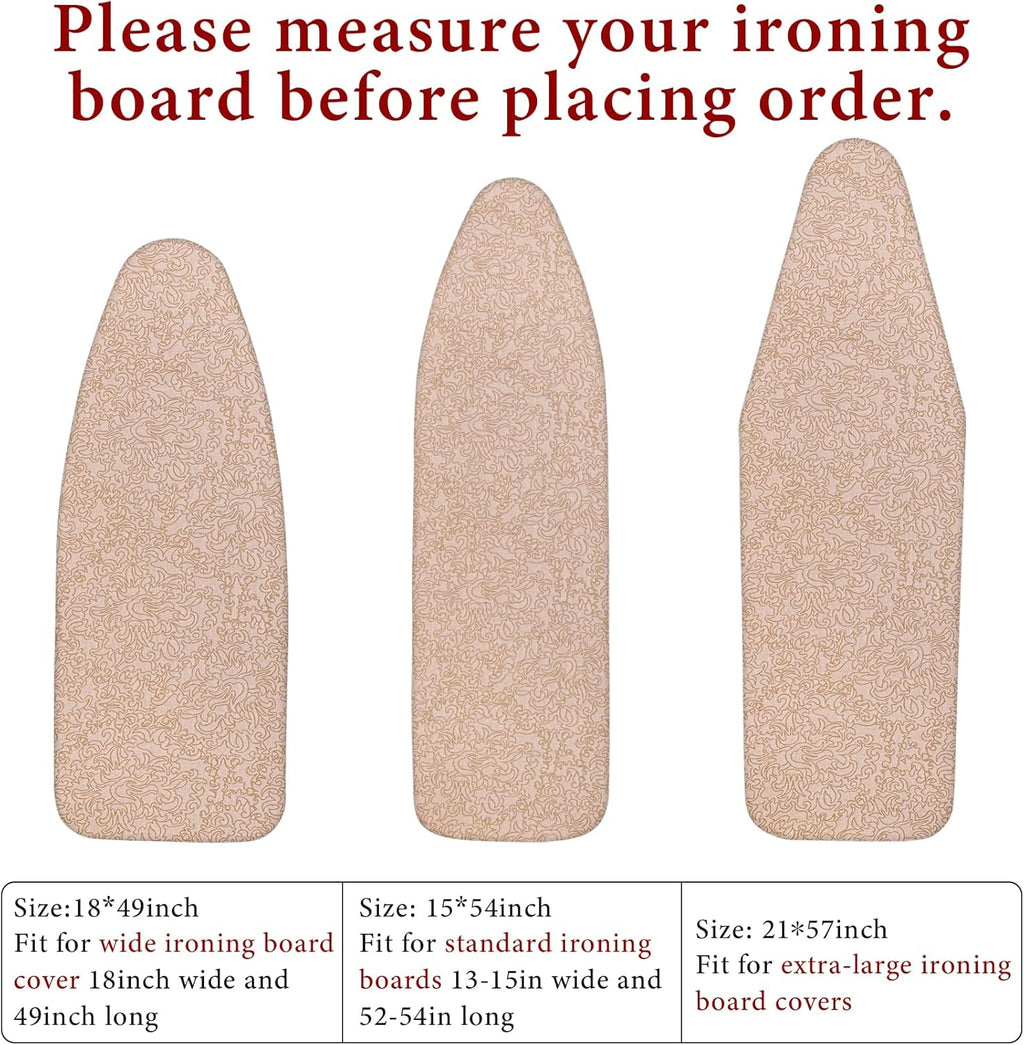 Extra-Wide Ironing Board Cover and Pad Replacement with Scorch and Stain Resistant Thick Padding