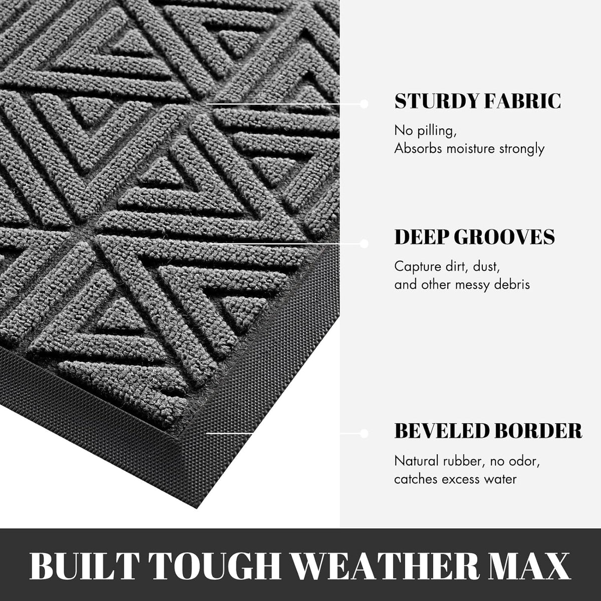 Yimobra Large Door Mat 47x24, All-Weather Waterproof Non-Slip Welcome Matt Outdoor, Heavy Duty Non
