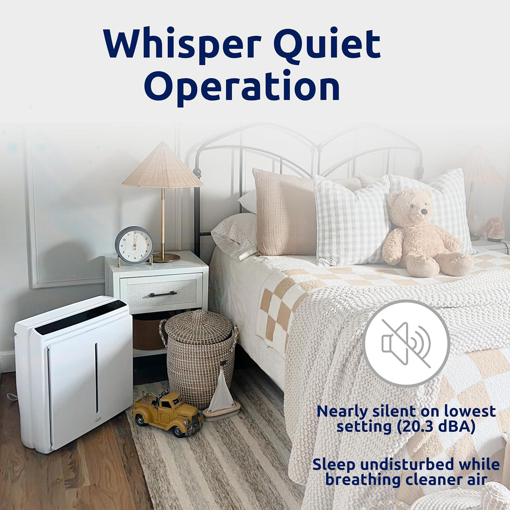 Rabbit Air, A3 SPA-1000N Air Purifiers for Home, Ultra Quiet HEPA Air Purifier- Wall Mountable Air