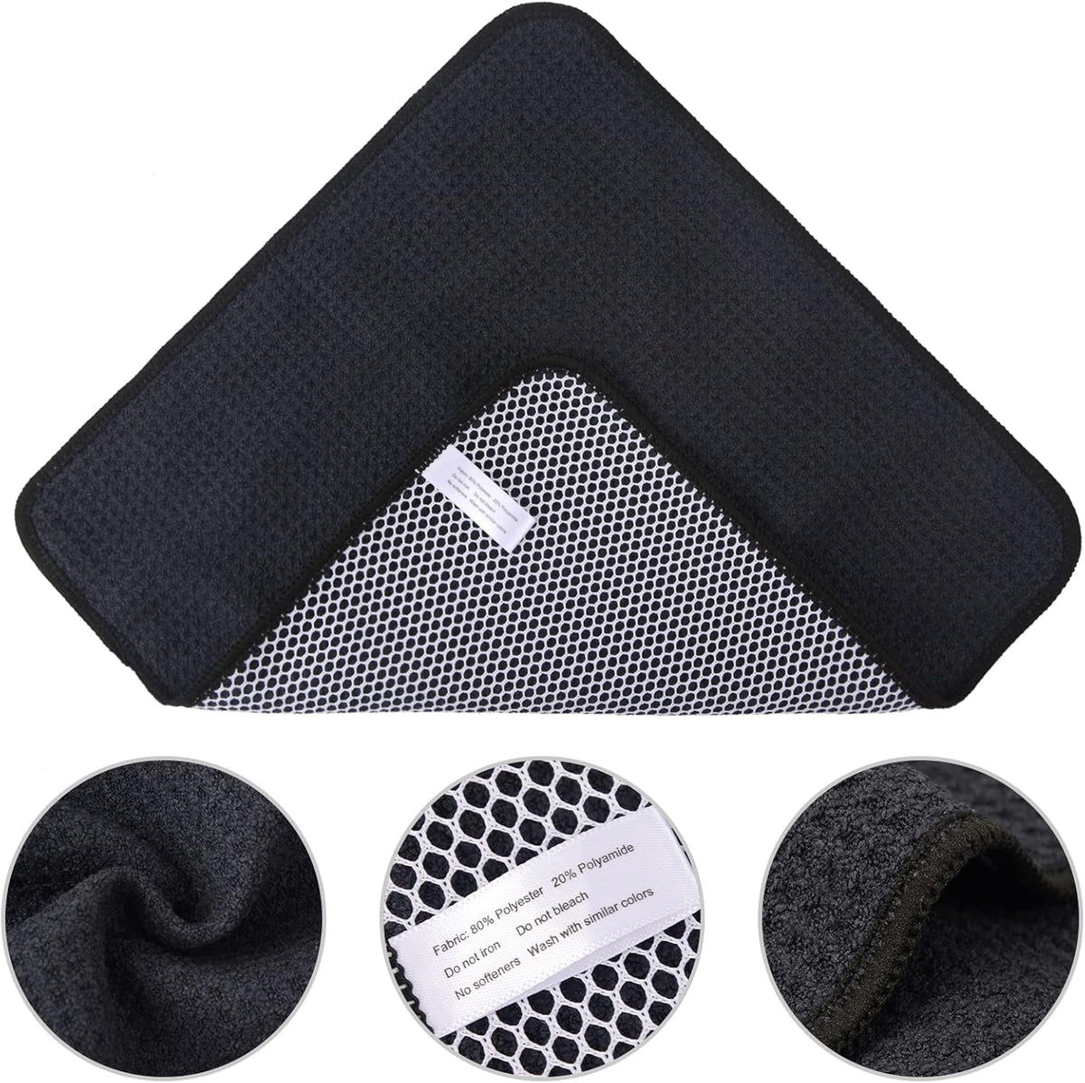 KinHwa Kitchen Washcloths for Dishes Absorbent Microfiber Dish Cloths Quick Dry Dish Rags with Poly