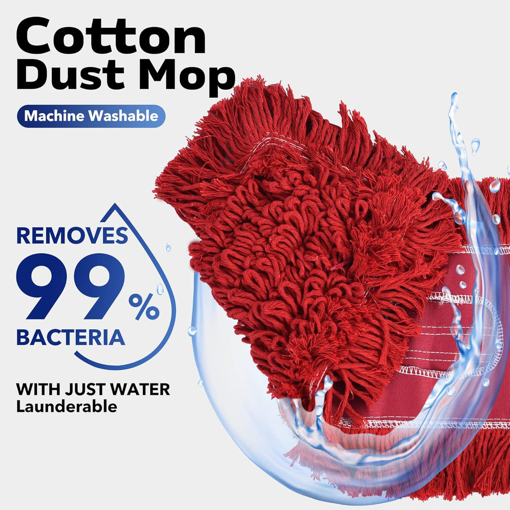 Matthew Cleaning 24'' Industrial Strength Cotton Dust Mop Refill Washable Replacement Heads for