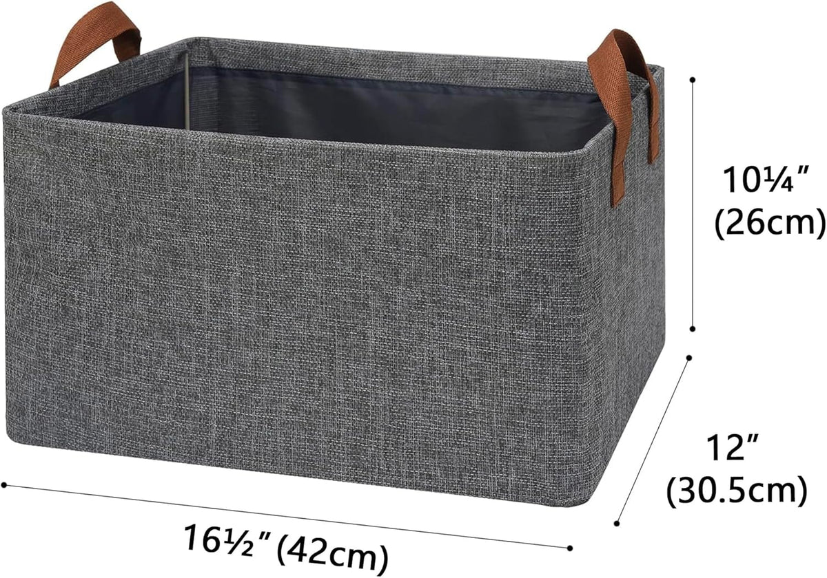 GRANNY SAYS Closet Storage Baskets, Collapsible Fabric Storage Bins with Metal Frame, Clothes