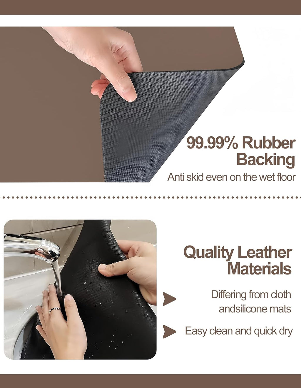 Dish Drying Mat for Kitchen Counter, 16"x24" Dish Drying Pad with Non-slip Rubber Backed, Hide