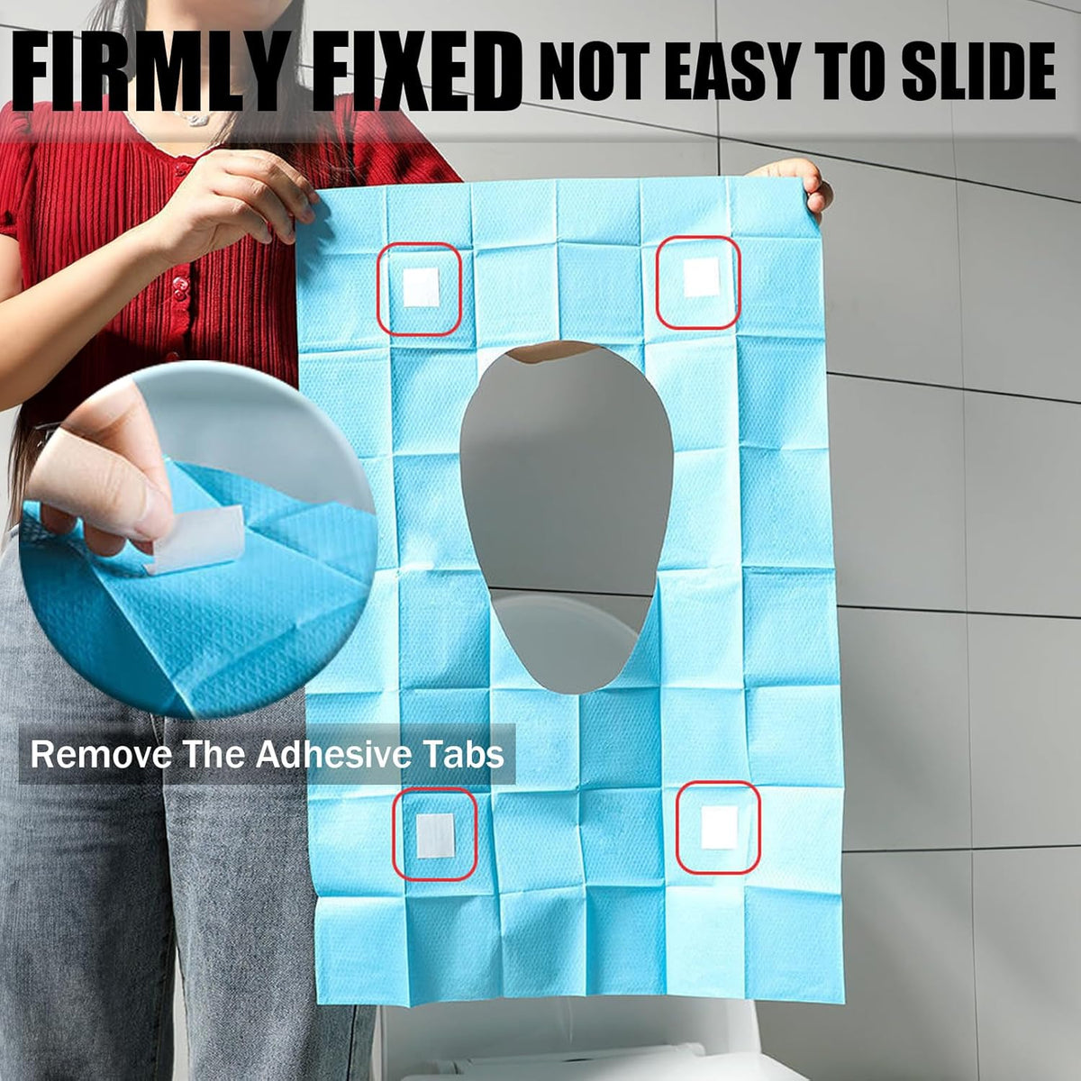50 Pack Toilet Seat Covers Disposable 16x24 Inch XL Portable Toilet Liners Travel Seat Cover for