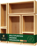 ROYAL CRAFT WOOD 5-Piece Bamboo Drawer Organizer Set – Multi-Use Storage Trays for Kitchen