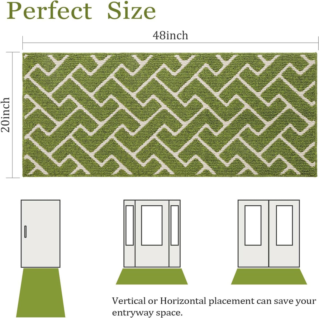 hicorfe Indoor Doormat,Front Back Door Mat Rubber Backing Non Slip Door Mats 20"x48" Absorbent
