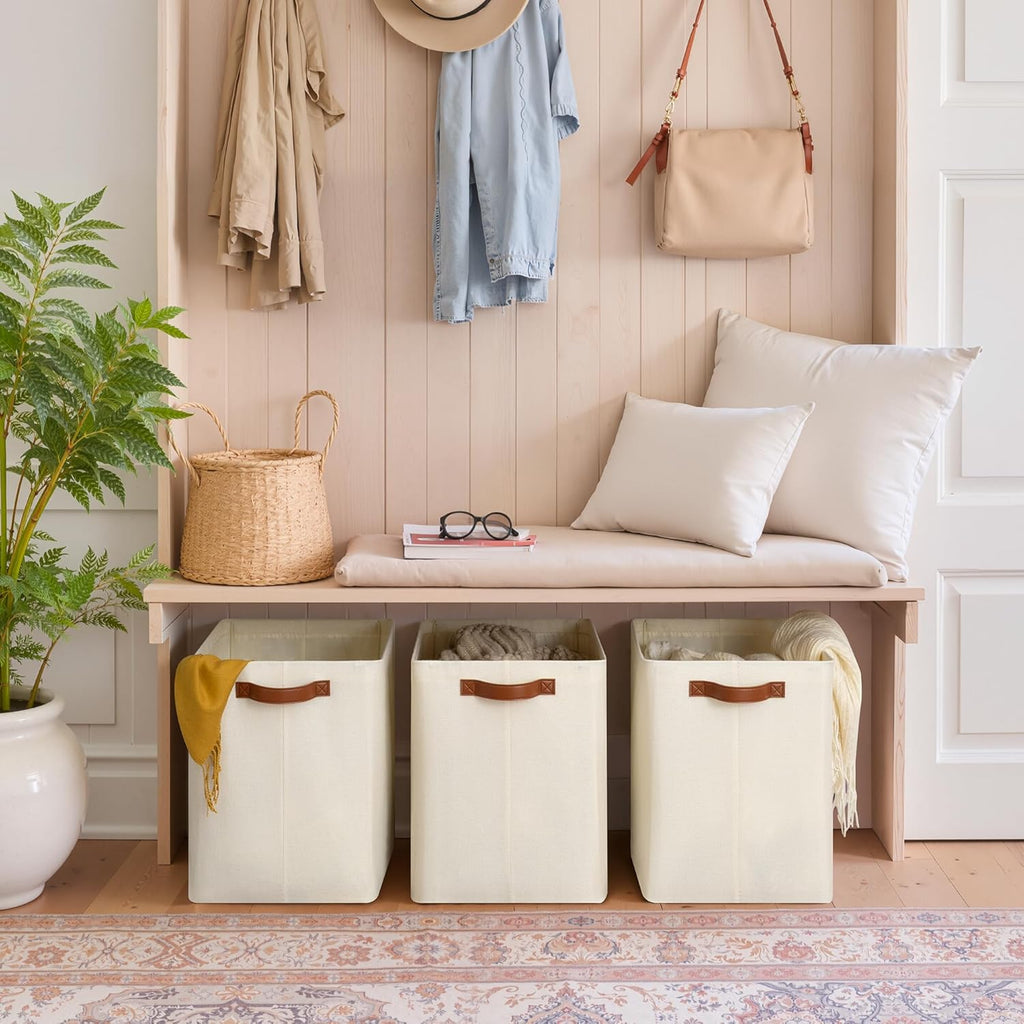 GRANNY SAYS Large Storage Baskets, Closet Storage Bins, Linen Closet organizers and storage, Fabric