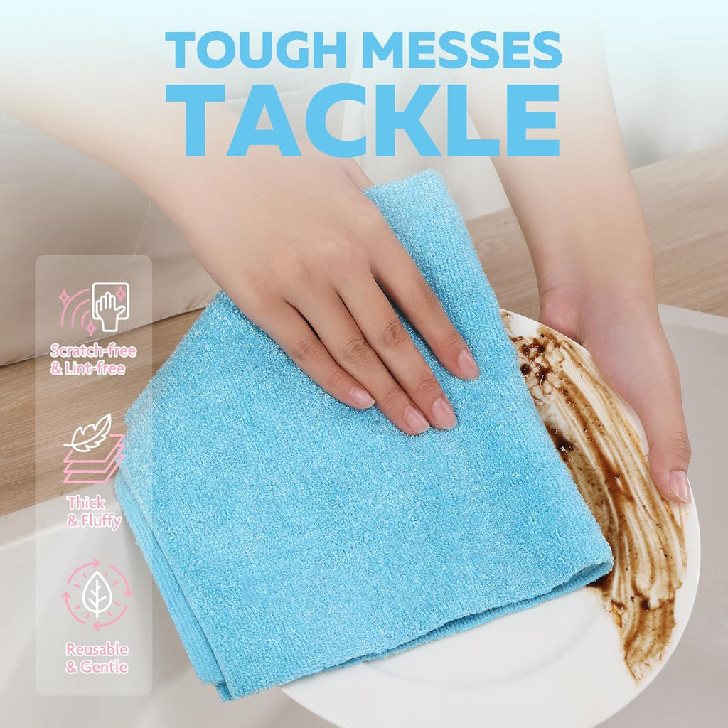 Fantasticlean XL Tear-Away Microfiber Cleaning Cloth Roll, 16'' by 16''- 36 Sheets, Thick & Large