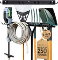 StoreYourBoard Wall-Mounted Rack With 4 Garage Hooks – Heavy-Duty Steel Holder Garage & Garden