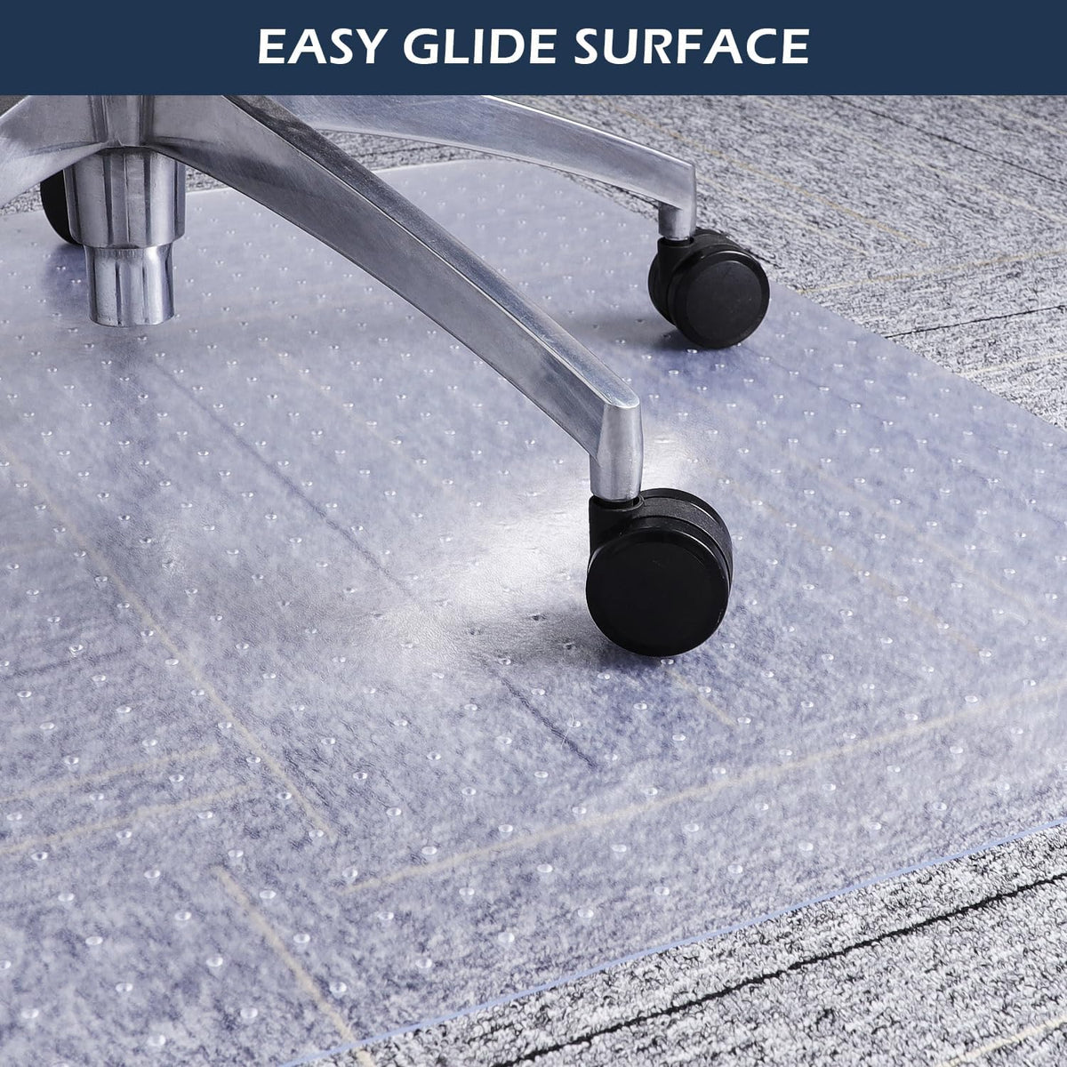 SALLOUS Clear Chair Mat for Carpet, 53" x 45" Heavy Duty Vinyl Floor Mat for Carpeted Floors