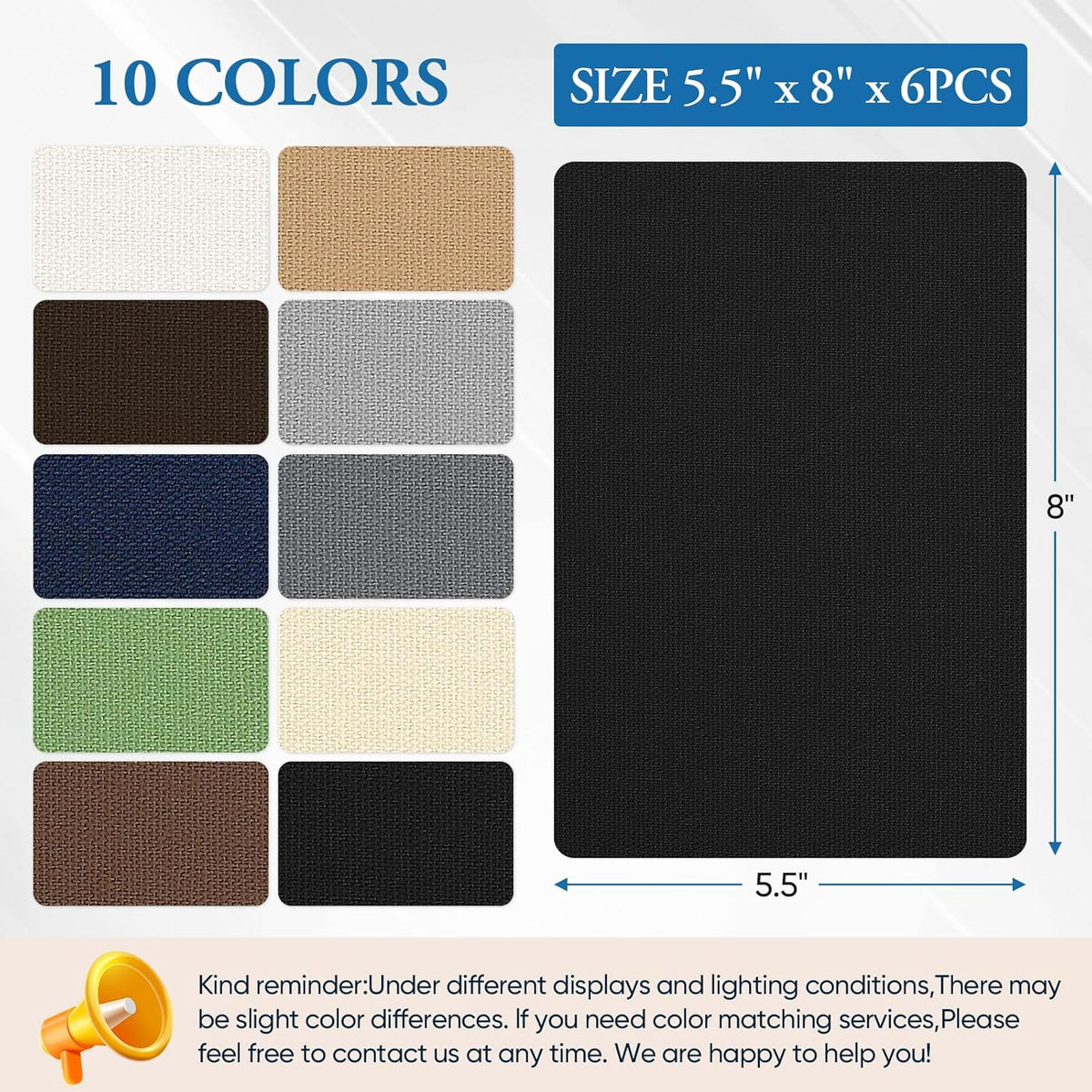 Canvas Repair Patch 5.5 x 8 Inches 6Pcs Self-Adhesive Waterproof Canvas Patch Kit for Repairing