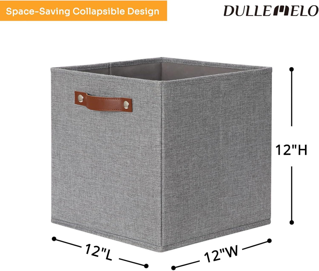 DULLEMELO Fabric Storage Cubes,12 inch Cube Stroage Bins for Empty Gift Basket,Toys Nursery Clothes