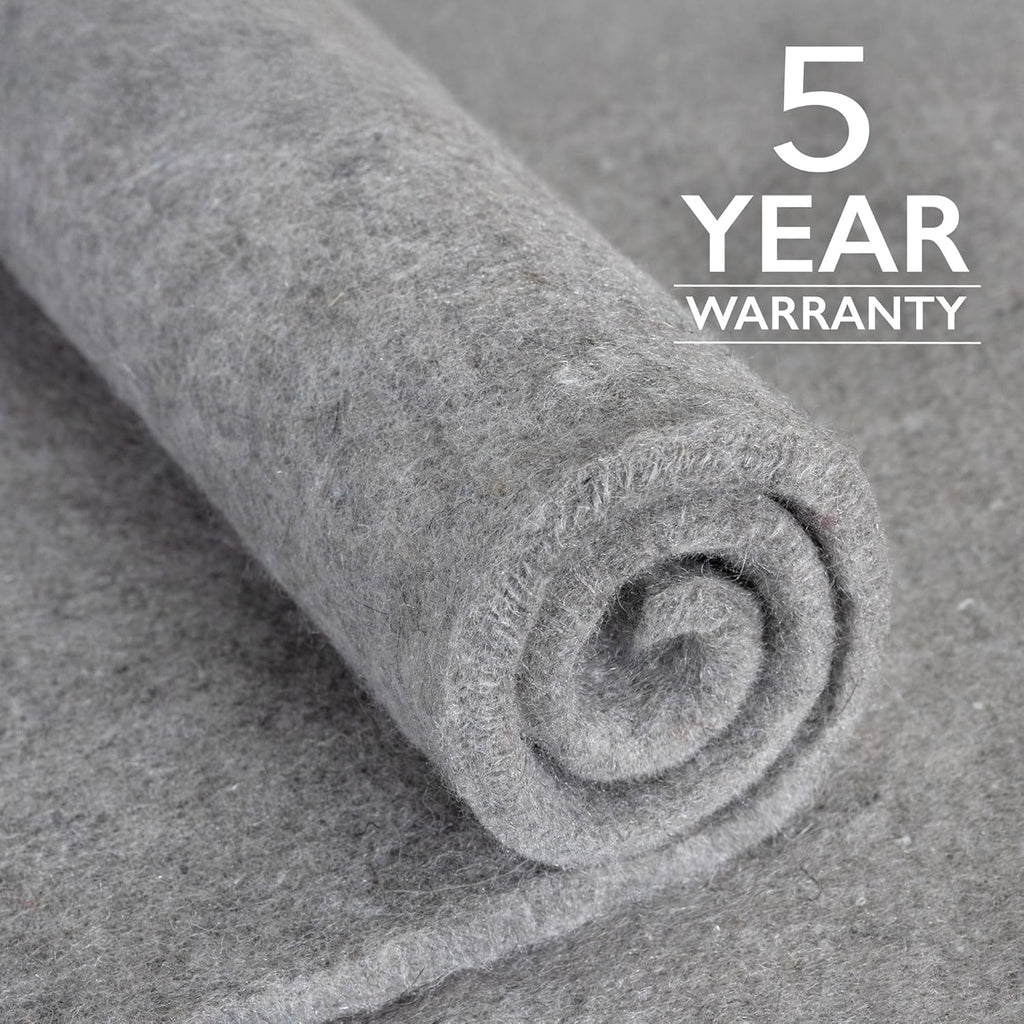 RUGPADUSA - Eco-Plush - 12'x15' - 1/2" Thick - 100% Felt - Luxurious Cushioned Rug Pad - Available