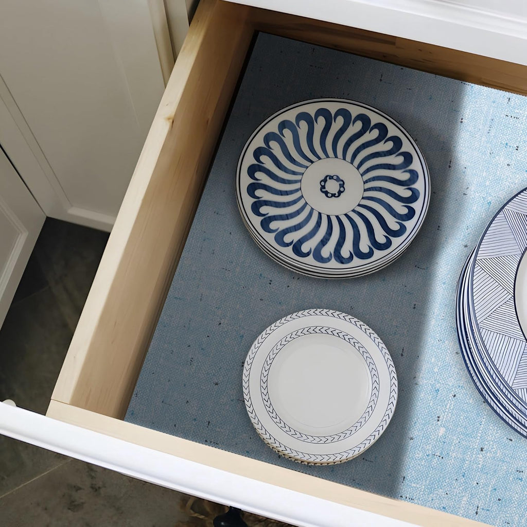 10 Rolls 20" W x 72" L Floral Drawer and Shelf Liner for Cabinets, Non-Adhesive Strong Grip