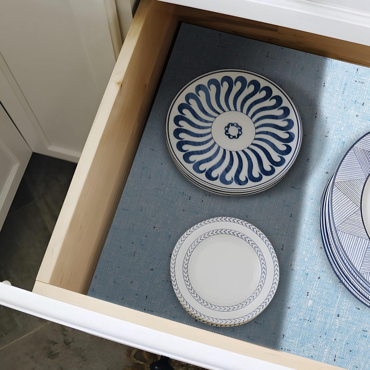 10 Rolls 20" W x 72" L Floral Drawer and Shelf Liner for Cabinets, Non-Adhesive Strong Grip