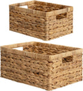 StorageWorks Wicker Storage Baskets, Large and Small Baskets, Handwoven Water Hyacinth Basket for