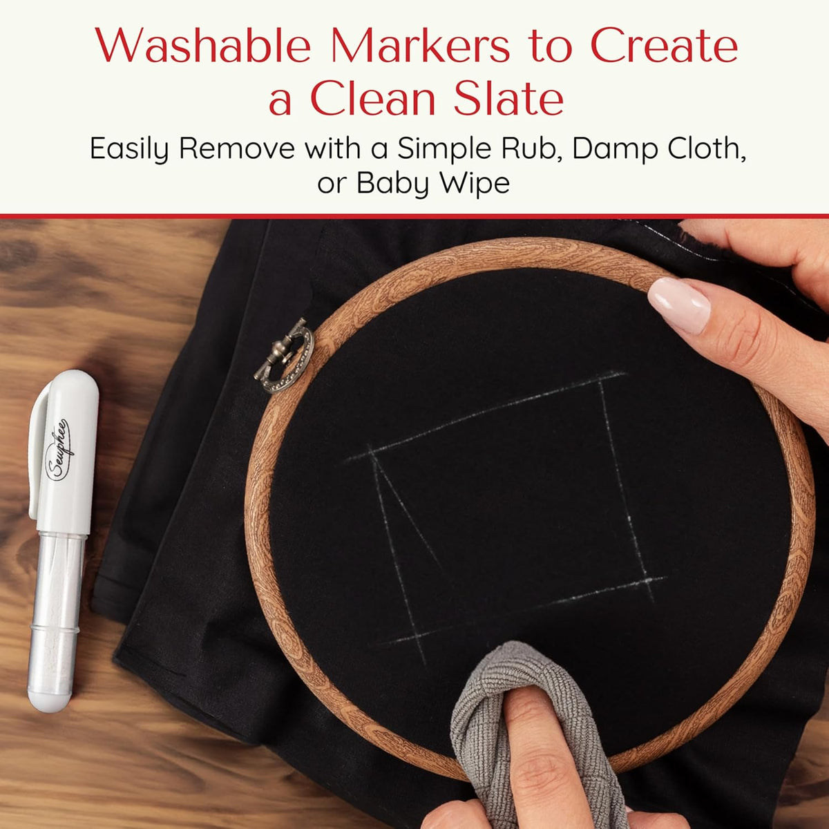 Fabric Markers for Sewing ??Ergonomic Tailors Chalk Pen with Improved Dosing Wheel for Sharp Lines