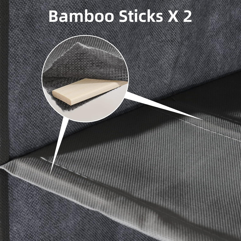 2 Packs Hanging Closet Organizer Stroage, 3-Shelf Hanging Shelves with Bamboo Inserts & Side