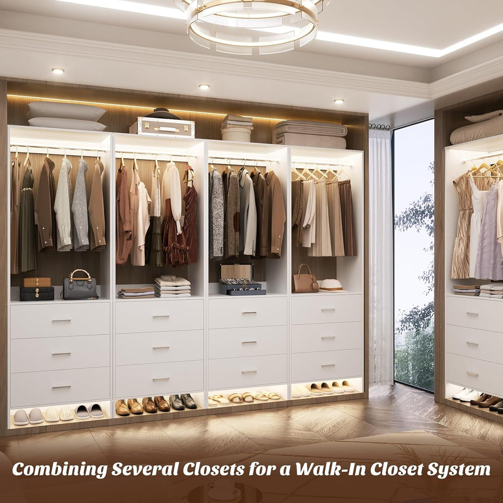 Aheaplus 2FT Closet System with 3 Drawers, 24’’ Closet Organizer, Wood Closet Organizer System